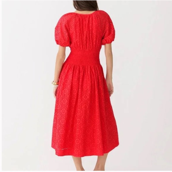 J.Crew Provence Smocked-Waist Midi Dress in Eyelet - Picture 3 of 9